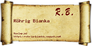 Röhrig Bianka névjegykártya